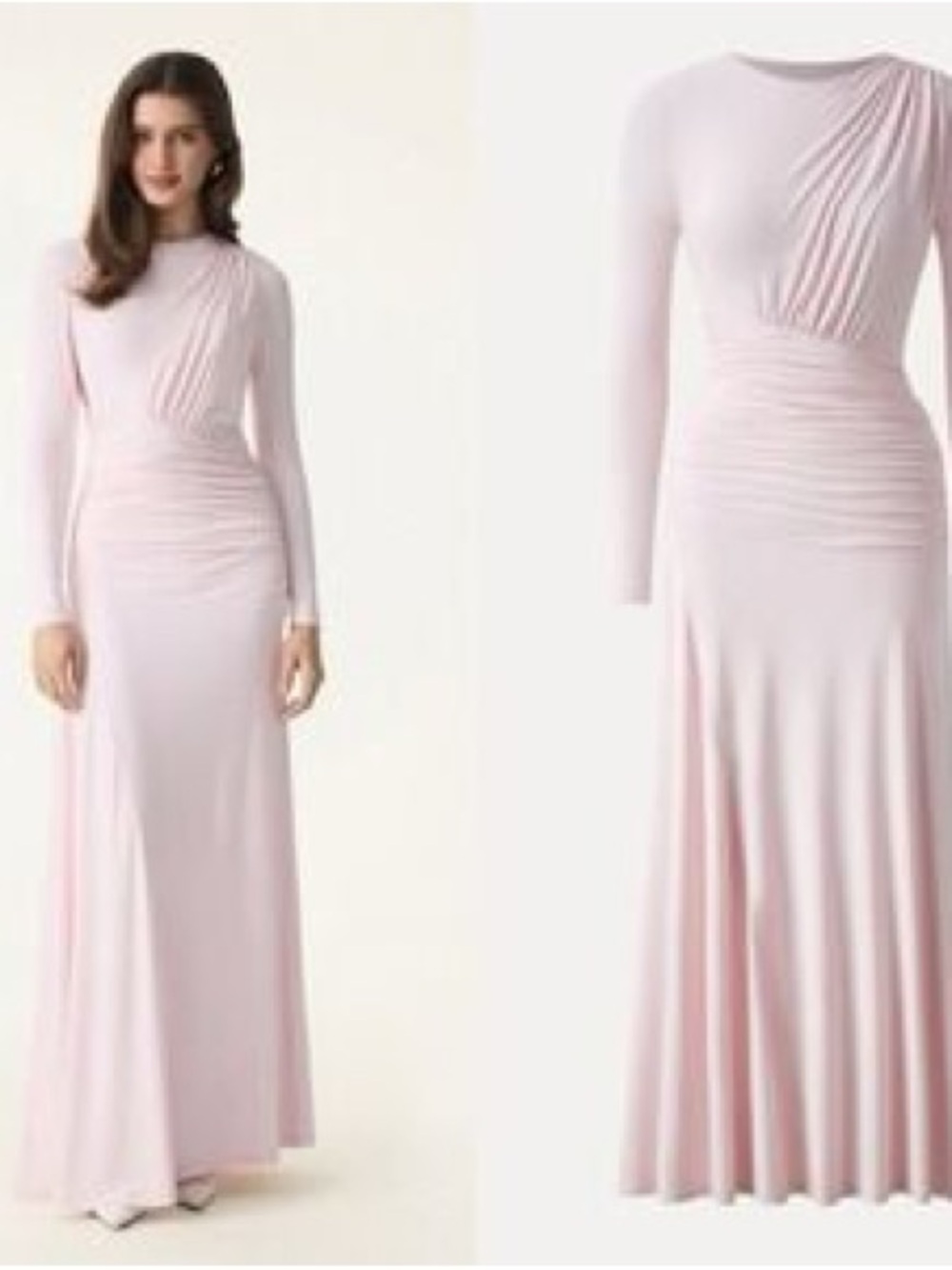 OGL SkinKiss Boatneck Angled Ruched Maxi Bra Dress NWT X Small White MSRP $99